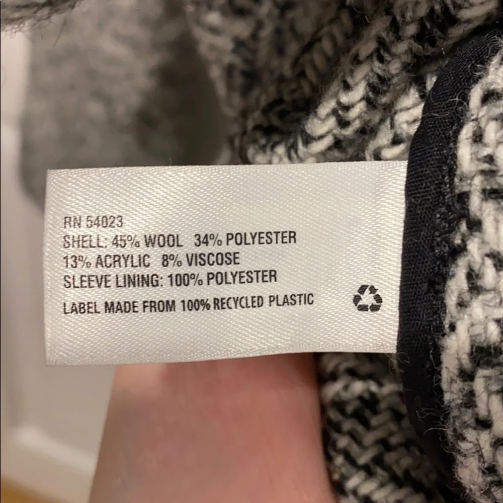 Gap Classic Tweed Wool Blend Open Front Blazer